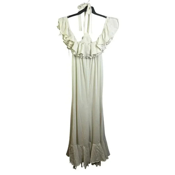 Lovers + Friends Women's White Boho Halter Ruffled Maxi Dress Size Small NWT - Picture 3 of 8